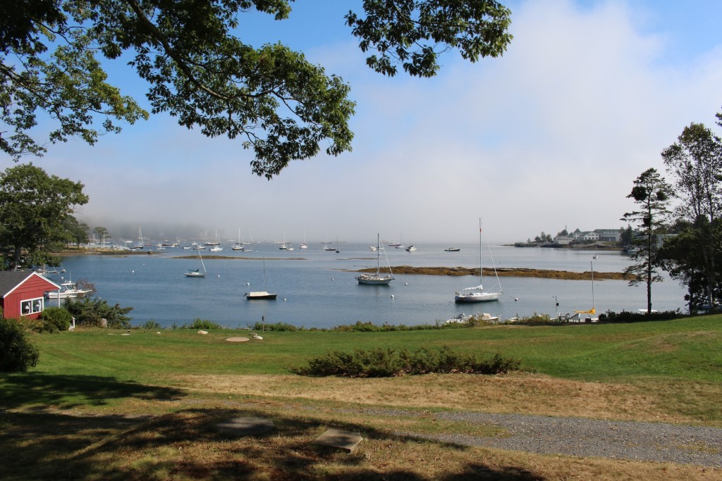 It's sunny at Harborfields, but Pea Soup Fog over in the main part of the Harbor